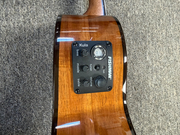 KALA KA-SCAC-T-CE Solid Cedar Top Acacia Tenor Electric Cutaway Ukulele