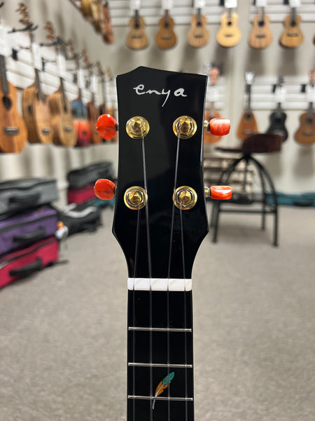 Enya EUT Feather Solid Mahogany Blue Electric Tenor Ukulele w/Case- Pre Loved - Built in Effects