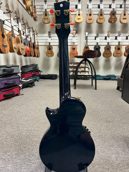 Enya EUT Feather Solid Mahogany Blue Electric Tenor Ukulele w/Case- Pre Loved - Built in Effects