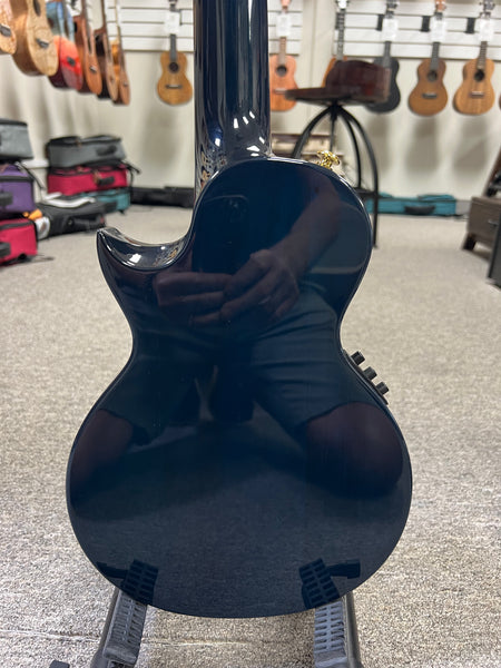 Enya EUT Feather Solid Mahogany Blue Electric Tenor Ukulele w/Case- Pre Loved - Built in Effects