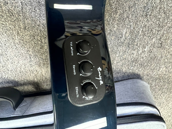 Enya EUT Feather Solid Mahogany Blue Electric Tenor Ukulele w/Case- Pre Loved - Built in Effects