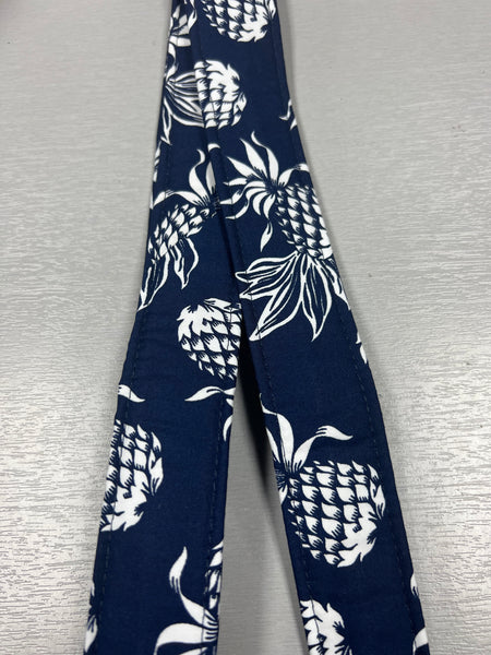 Quiltsand Woven Ukulele Strap - Navy Pineapples - Adjustable - Aloha City Ukes