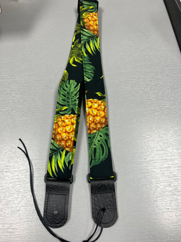 Quiltsand Woven Ukulele Strap - Hawaiian Pineapples - Adjustable - Aloha City Ukes