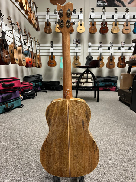 Makaio MSMB-20E Solid Spalted Mango Electric Baritone Ukulele w/Case #3 - Rosewood Comfort Armrest