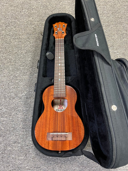 KoAloha KSM-02 Solid Koa Soprano Long Neck w/Case - Concert Scale - Pre Loved