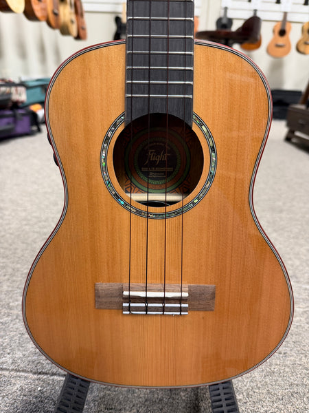 Flight Diana TE Soundwave Electric Tenor Ukulele w/Case - Solid Cedar/Walnut