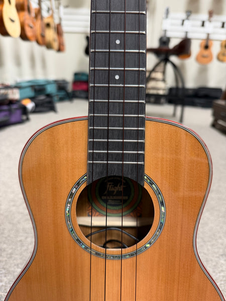 Flight Diana TE Soundwave Electric Tenor Ukulele w/Case - Solid Cedar/Walnut