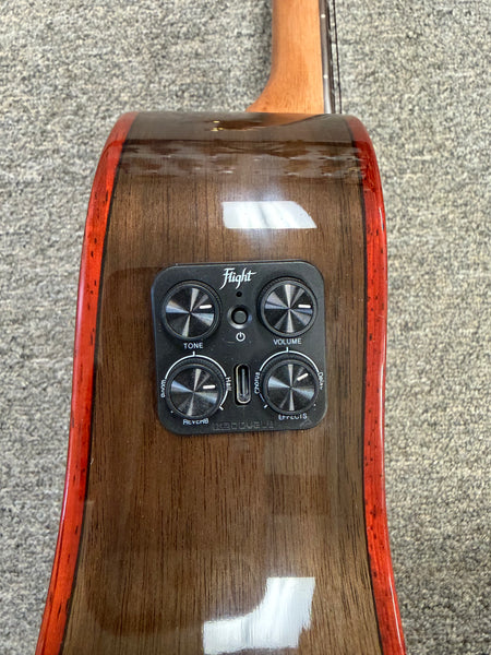 Flight Diana TE Soundwave Electric Tenor Ukulele w/Case - Solid Cedar/Walnut