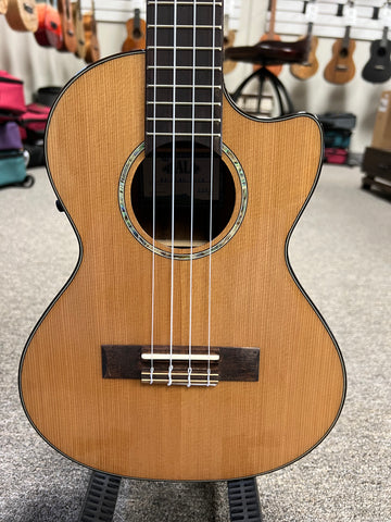 KALA KA-SCAC-T-CE Solid Cedar Top Acacia Tenor Electric Cutaway Ukulele