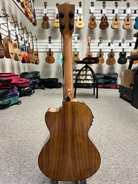 KALA KA-SCAC-T-CE Solid Cedar Top Acacia Tenor Electric Cutaway Ukulele