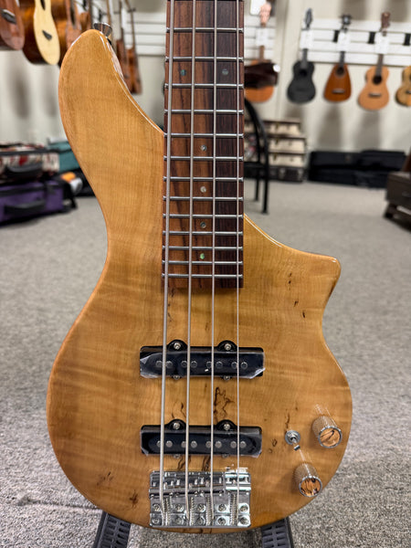 Tiny Boy Spalted Maple 4 String Solid Body Bass w/Case - TBJ-3400-NSM Short Scale Bass