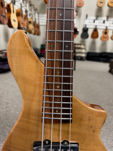 Tiny Boy Spalted Maple 4 String Solid Body Bass w/Case - TBJ-3400-NSM Short Scale Bass