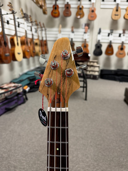 Tiny Boy Spalted Maple 4 String Solid Body Bass w/Case - TBJ-3400-NSM Short Scale Bass