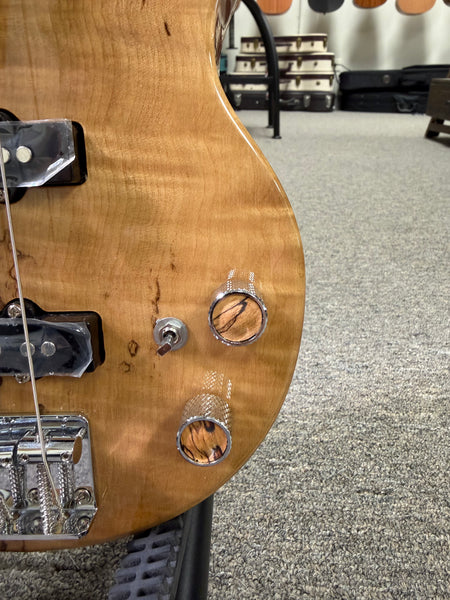 Tiny Boy Spalted Maple 4 String Solid Body Bass w/Case - TBJ-3400-NSM Short Scale Bass