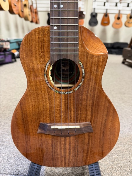 Flight Spirit Solid Acacia Electric Concert Ukulele w/Case #2 - Royal Series
