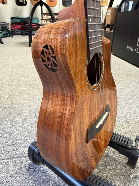 Flight Spirit Solid Acacia Electric Concert Ukulele w/Case #4 - Royal Series