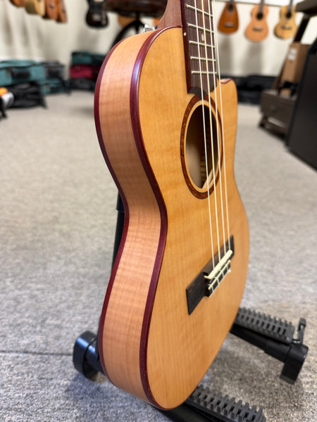 Lanikai FM-CETT Flamed Maple Electric Tenor Ukulele w/Case - Thin Body Travel Uke