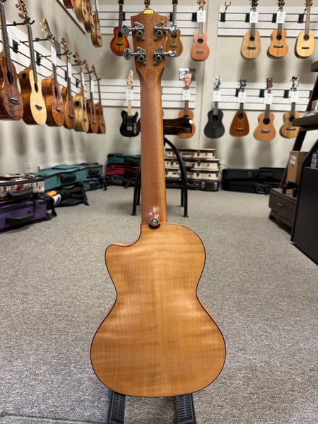 Lanikai FM-CETT Flamed Maple Electric Tenor Ukulele w/Case - Thin Body Travel Uke