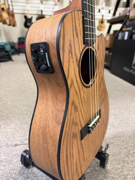 LANIKAI OA-CEB Oak Electric Baritone Ukulele w/Case - Cutaway/Fishman Pickup