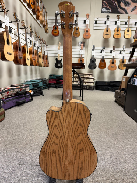 LANIKAI OA-CEB Oak Electric Baritone Ukulele w/Case - Cutaway/Fishman Pickup