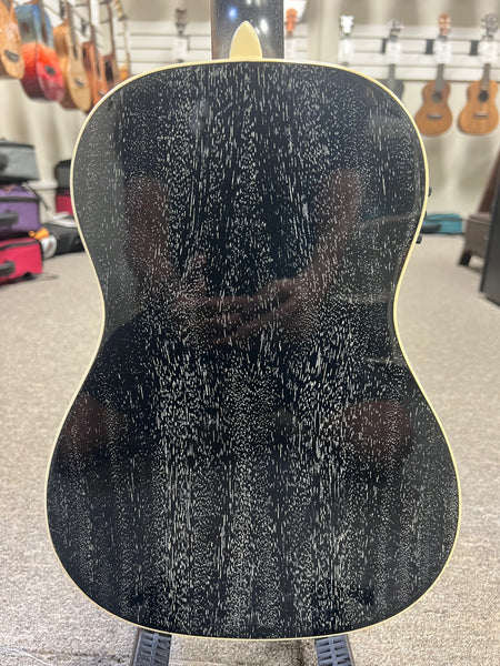 KALA KA-SDH-BE Solid Salt and Pepper Doghair Electric Baritone Ukulele w/Case