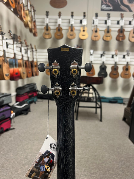 KALA KA-SDH-BE Solid Salt and Pepper Doghair Electric Baritone Ukulele w/Case