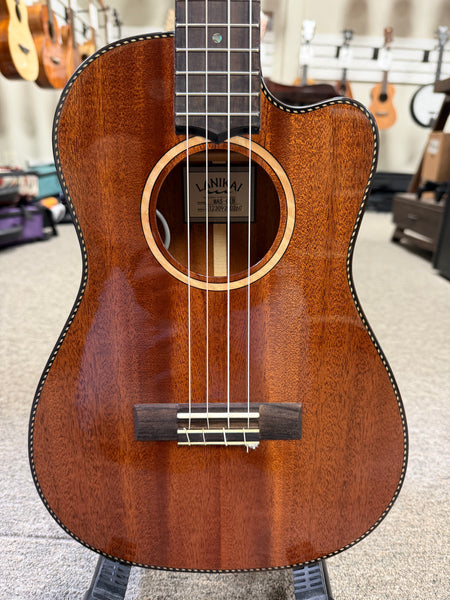 Lanikai MAS-CEB Solid Mahogany Electric Baritone Ukulele w/Case - Cutaway/Fishman Pickup