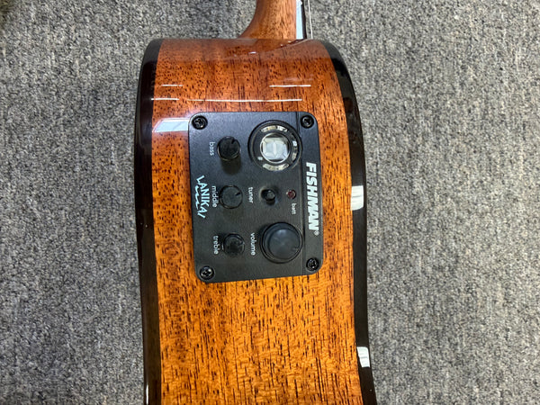 Lanikai MAS-CEB Solid Mahogany Electric Baritone Ukulele w/Case - Cutaway/Fishman Pickup