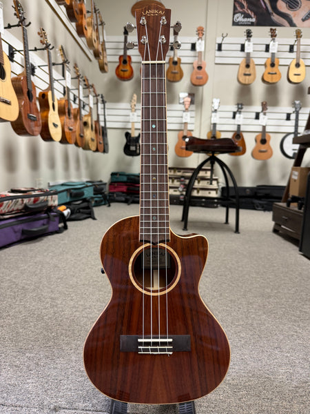 LANIKAI ACS-CET Solid Acacia Electric Tenor Ukulele w/Case - Cutaway/Fishman Pickup