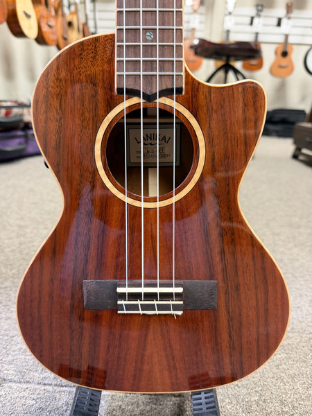 LANIKAI ACS-CET Solid Acacia Electric Tenor Ukulele w/Case - Cutaway/Fishman Pickup