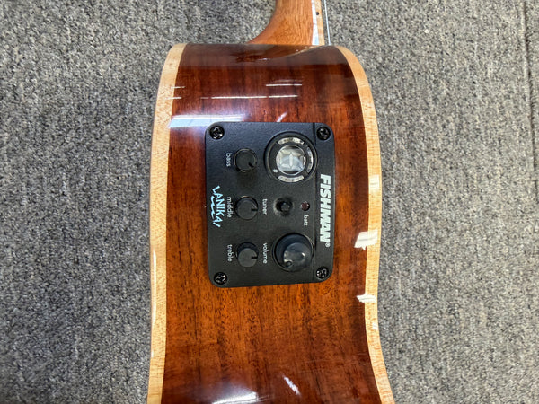 LANIKAI ACS-CET Solid Acacia Electric Tenor Ukulele w/Case - Cutaway/Fishman Pickup
