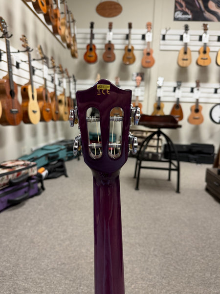 LANIKAI QM-PUCET Quilted Maple Electric Tenor Ukulele - Transparent Purple