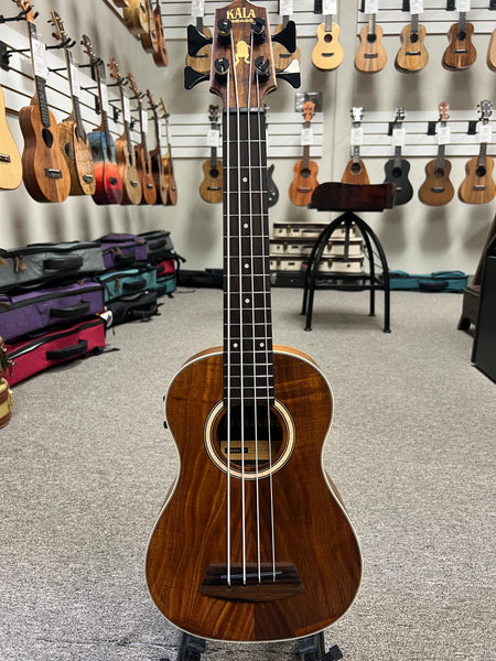 KALA Koa Acoustic/Electric U-Bass w/Case - Solid Koa Top UBASS