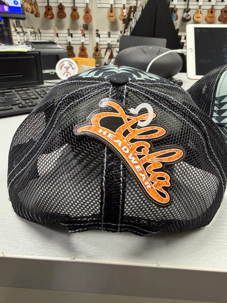 Black Aloha Hat - Adjustable