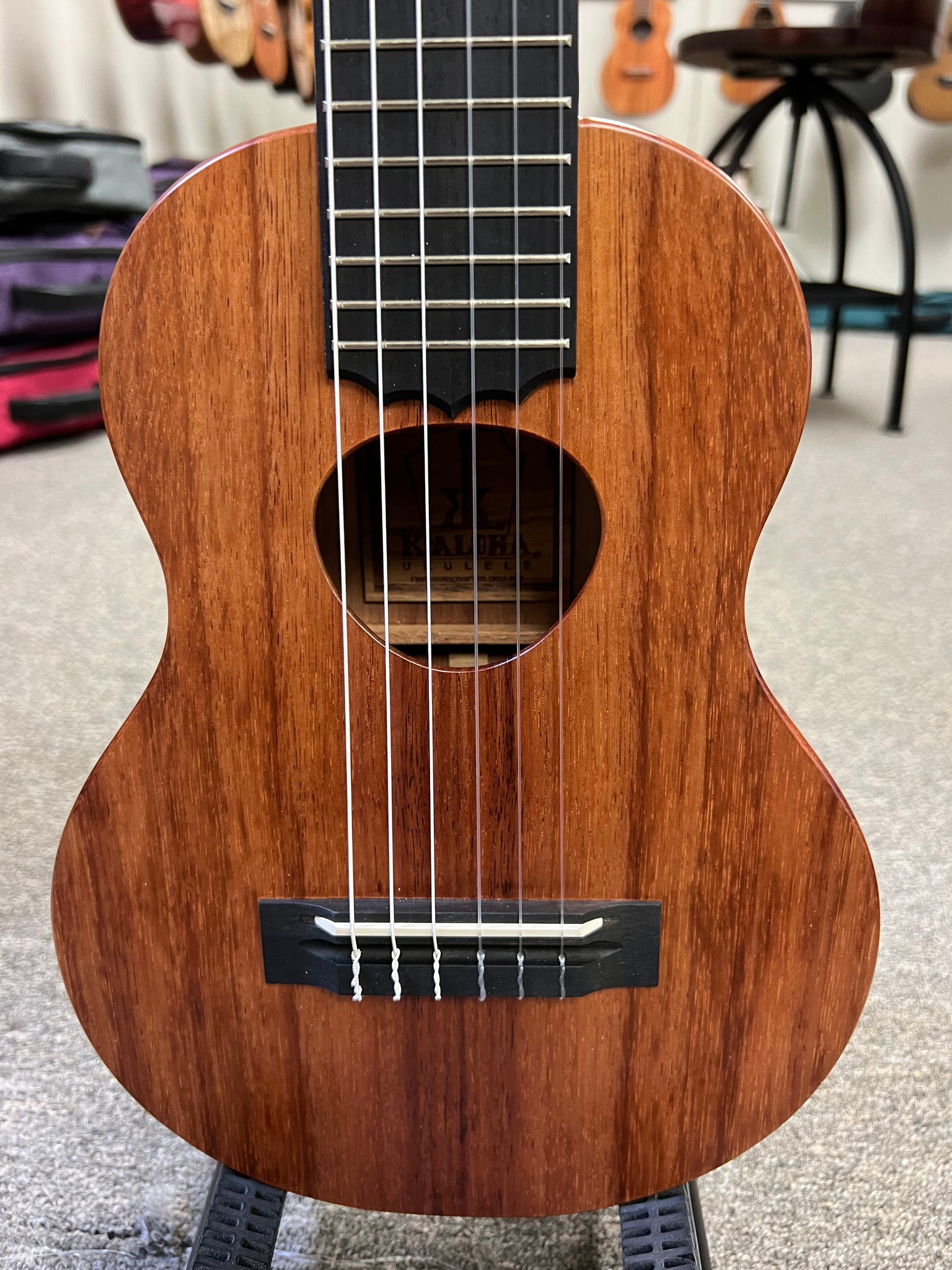 KoAloha KTM-10D6 Solid Koa Pikake 6 String Tenor Guitarlele/Guilele w/Case #1 - Made In Hawaii