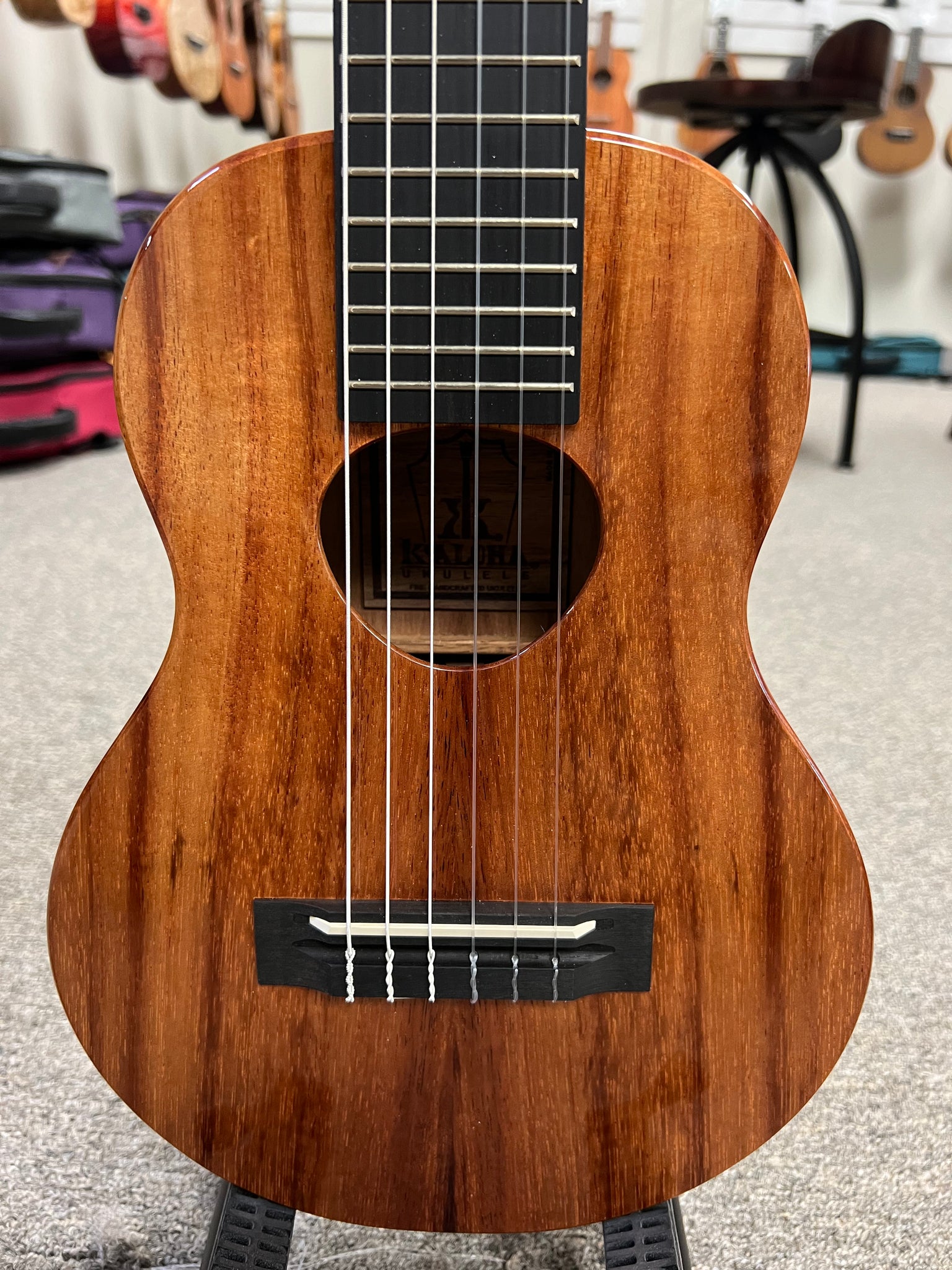 KoAloha KTM-D6 Solid Koa 6 String Tenor Guitarlele/Guilele w/Case #1 - Made In Hawaii