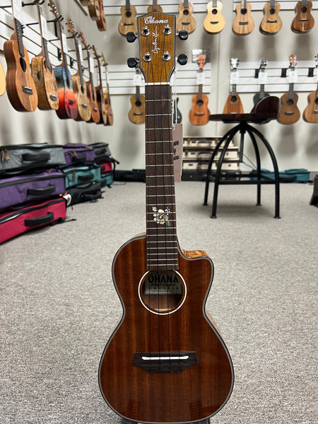 Ohana CK-35CG-CL Cynthia Lin Solid Mahogany Concert Ukulele w/Case