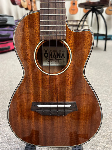 Ohana CK-35CG-CL Cynthia Lin Solid Mahogany Concert Ukulele w/Case