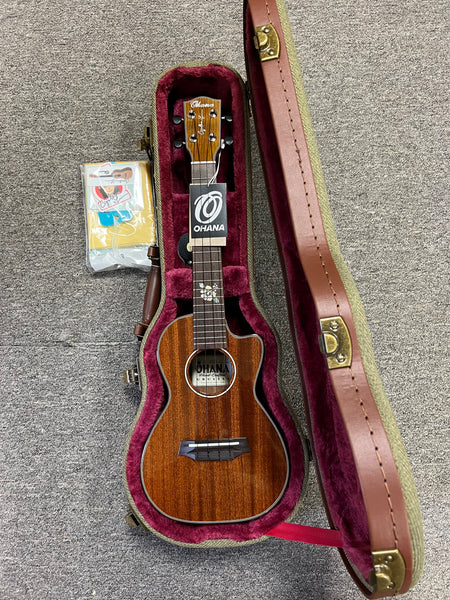 Ohana CK-35CG-CL Cynthia Lin Solid Mahogany Concert Ukulele w/Case
