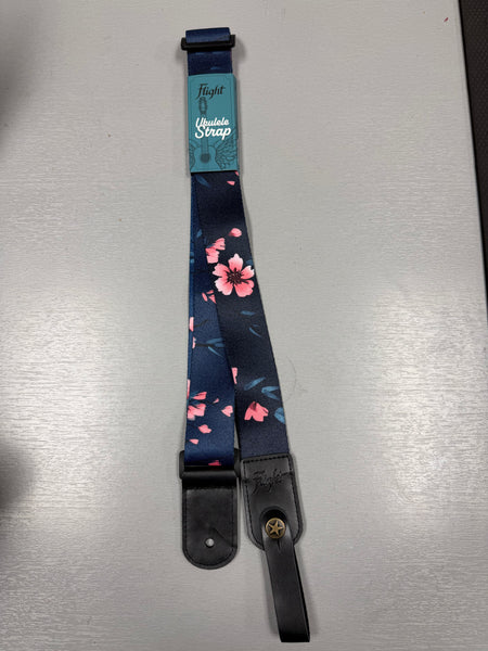 Flight Blue Floral Ukulele Strap -1.5"- Fully Adjustable