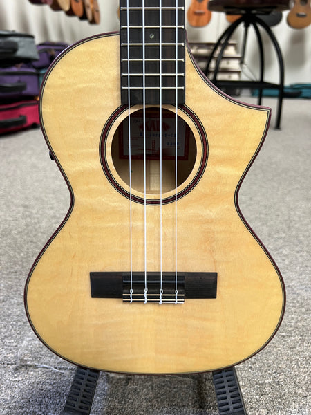 KALA KA-ASFM-T-CE Solid Flamed Maple Tenor Electric Ukulele w/Case