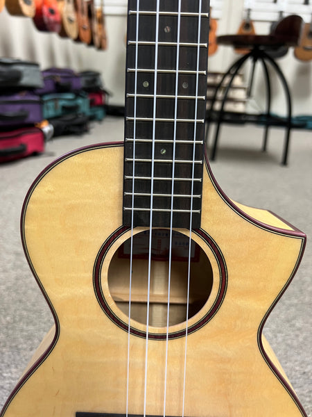 KALA KA-ASFM-T-CE Solid Flamed Maple Tenor Electric Ukulele w/Case