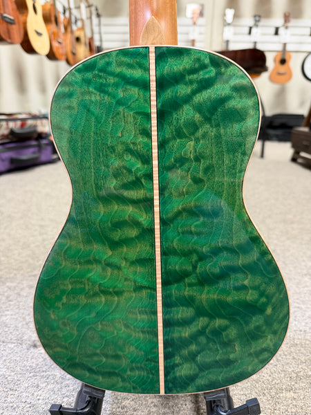 Oli X2-TQM-AG Solid Quilted Maple 'Aina Green Tenor Ukulele w/Case