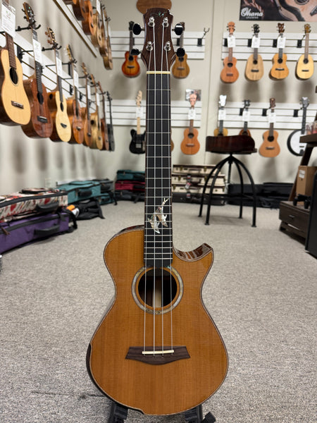 Maestro by Hozen Solid Spruce/Rosewood Custom Tenor Ukulele w/Case #2 - Island Series