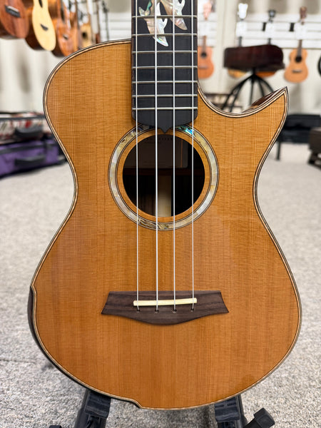 Maestro by Hozen Solid Spruce/Rosewood Custom Tenor Ukulele w/Case #2 - Island Series