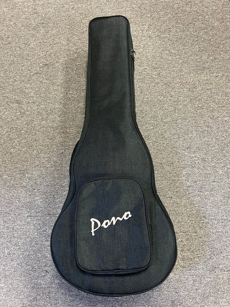 PONO ULNC4-4 Nylon String Solid Cedar/Rosewood Large Body Baritone Ukulele w/Case - Cutaway