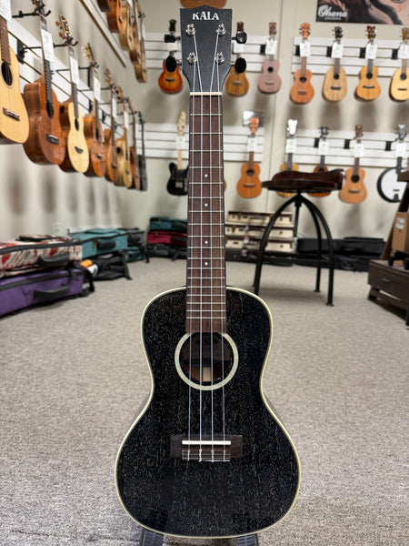 KALA KA-SDH-C Solid Salt and Pepper Doghair Mahogany Concert Ukulele w/Case