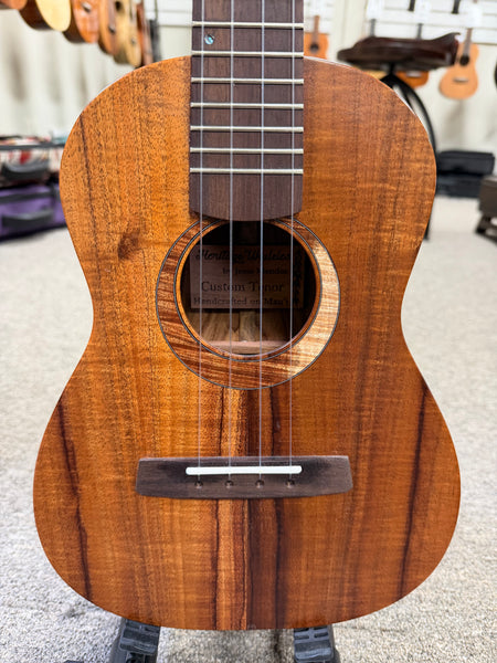 Heritage Custom Solid Koa Electric Tenor Ukulele w/Case - Pre-Loved - Made in Hawaii