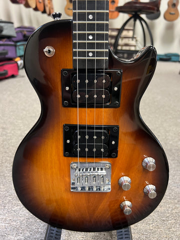 Risa UKE-LP432-MHTS Tenor Les Paul Style Solid Body Electric Ukulele w/Case - Mahogany Tobacco Sunburst