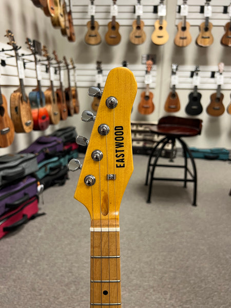 Eastwood Tele Large Body Black Tenor Steel String Ukulele w/Case - Pre-Loved